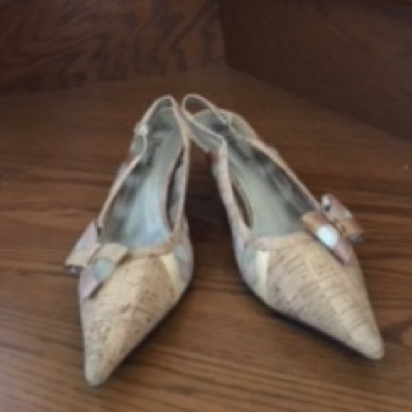 10W Cork and Net Sensational Slingbacks - Picture 2 of 2